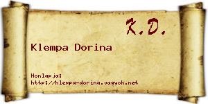 Klempa Dorina névjegykártya