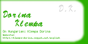 dorina klempa business card